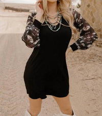 Sterling Kreek Western Night Dress in black - women's dress