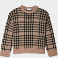 White + Warren - Cashmere Plaid Crewneck Sweater