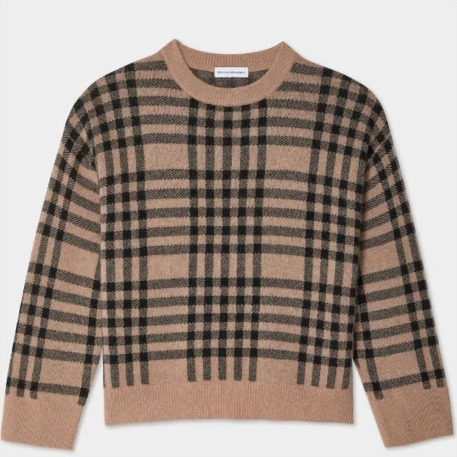 White + Warren - Cashmere Plaid Crewneck Sweater
