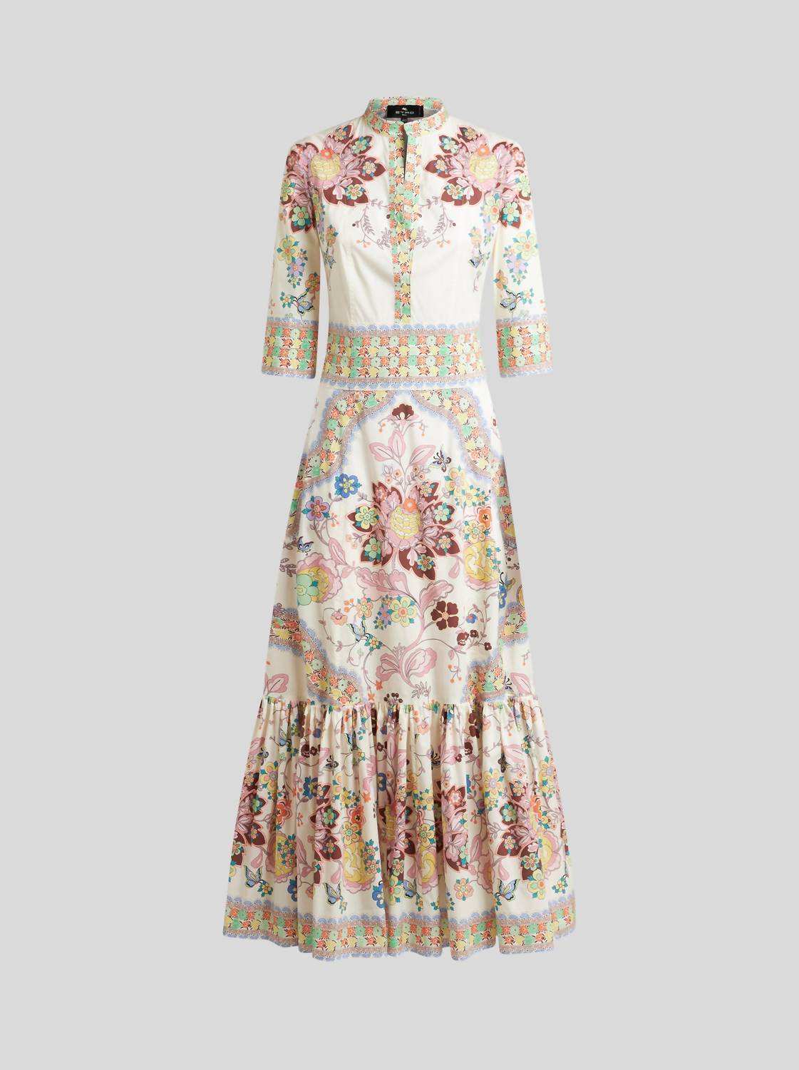 Etro - Printed V Neck Midi Dress