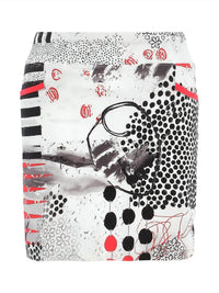 DOLCEZZA Women's Knit Skort in red black white - women's shorts
