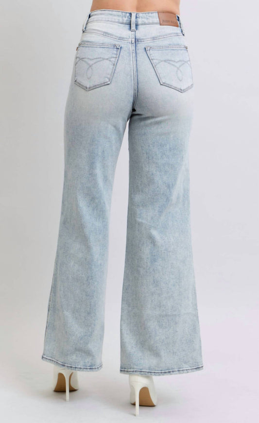 Judy Blue - High Waisted Tummy Control Retro Wide Leg Denim Jeans