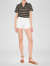 KanCan High Rise Denim Shorts in white - women's shorts - view 4