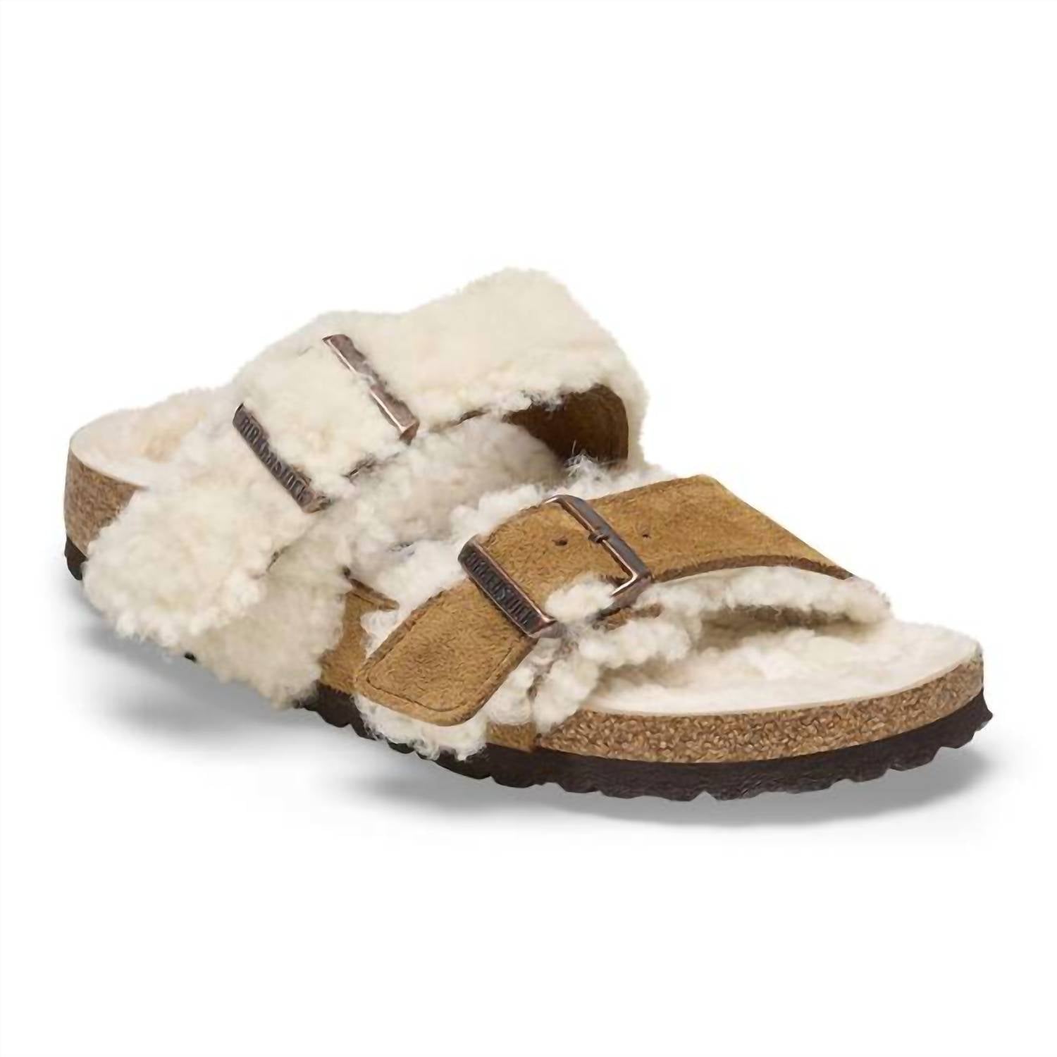 Birkenstock - Women's Arizona Split Teddy Parts River Logo Slippers