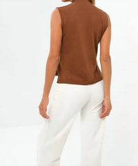 Anatomie - Viola Sweater Knit Sleeveless Button Down Top