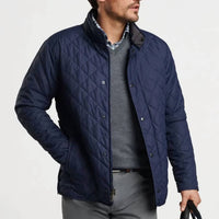 PETER MILLAR Suffolk Quilted Travel Coat in navy - men's jacket