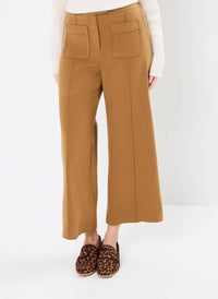 Suncoo Jerry Crop Trouser With Center Seams in camel - women's pants