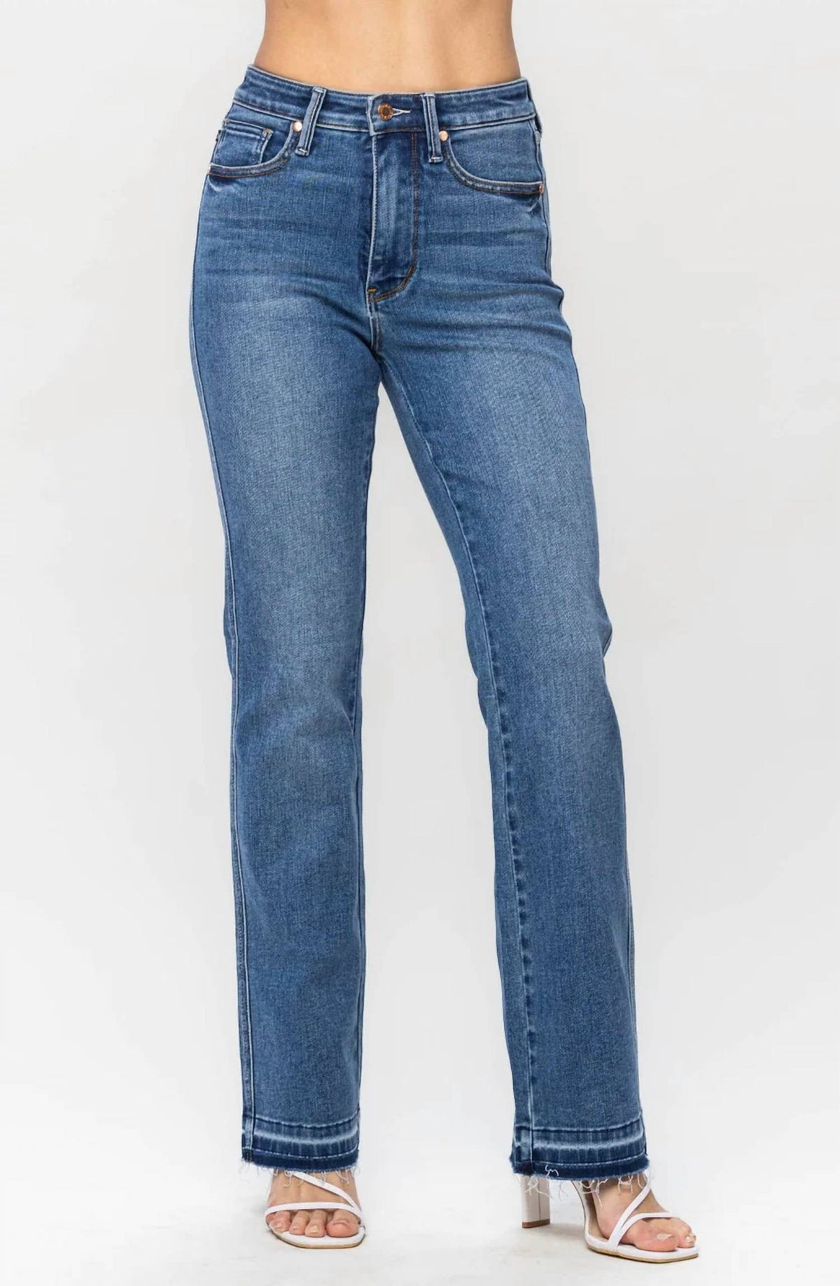Judy Blue - High Waist Control Top Release Hem Slim Boot Jean - Plus