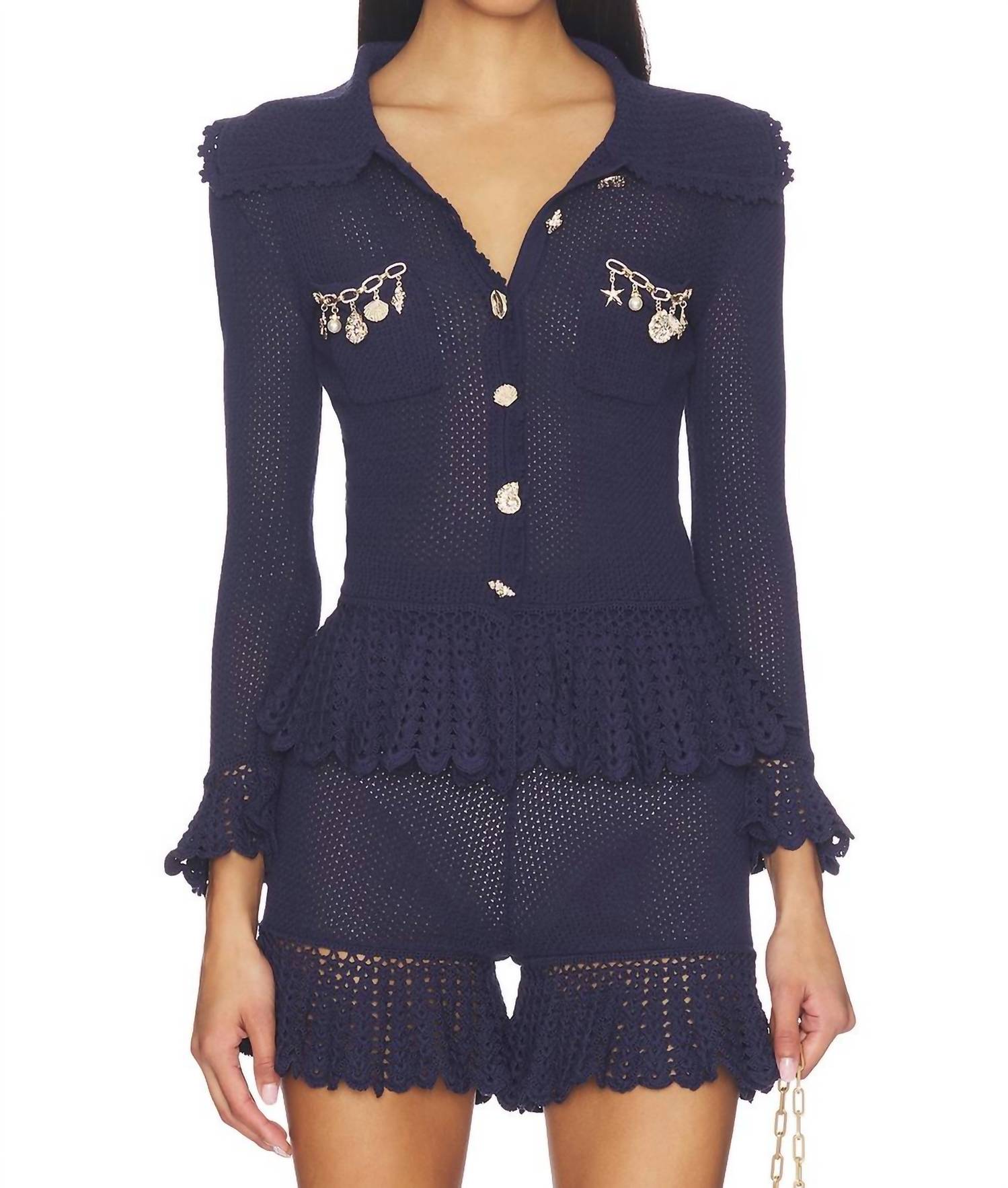 Self-Portrait - Shell embellished cardigan