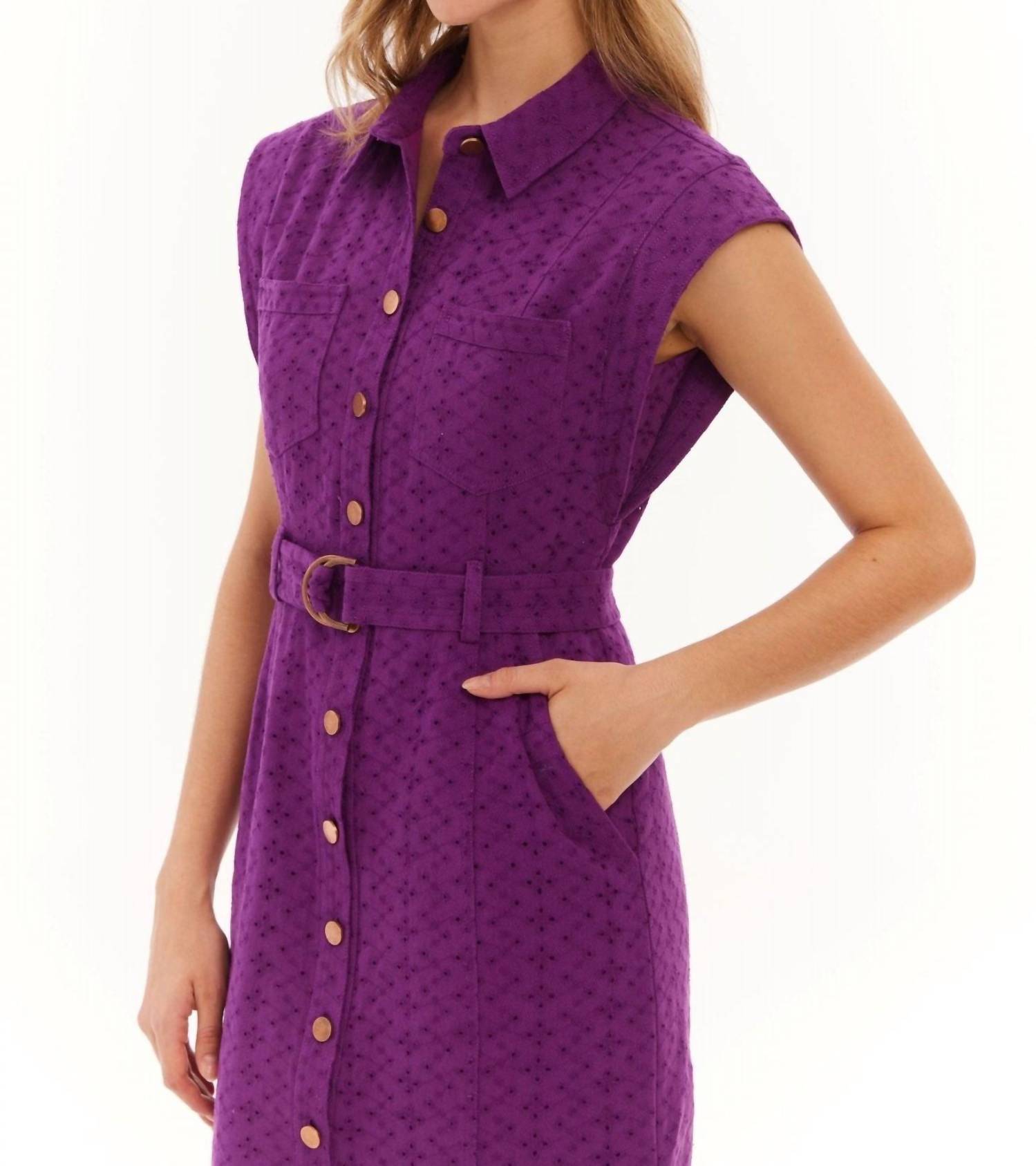Allison New York - Avril Eyelet Twill Dress