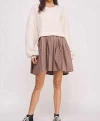 Ces Femme Casey Mini Flare Skirt Dress in cream - women's dress