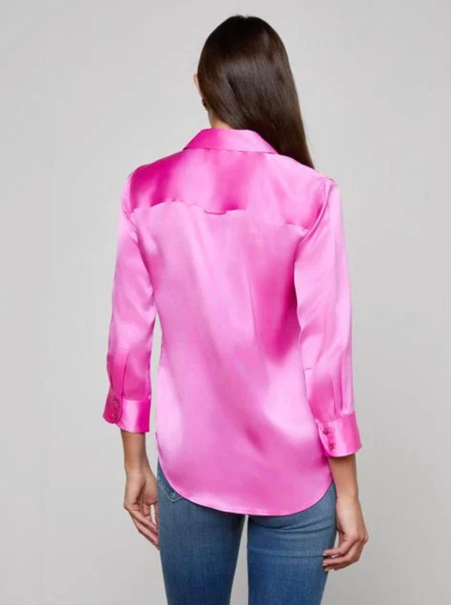 L'Agence - Dani 3/4 Sleeve Silk Blouse