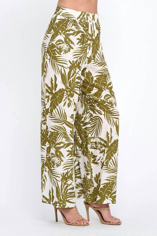Reneec. - Linen Tropical Print Pants