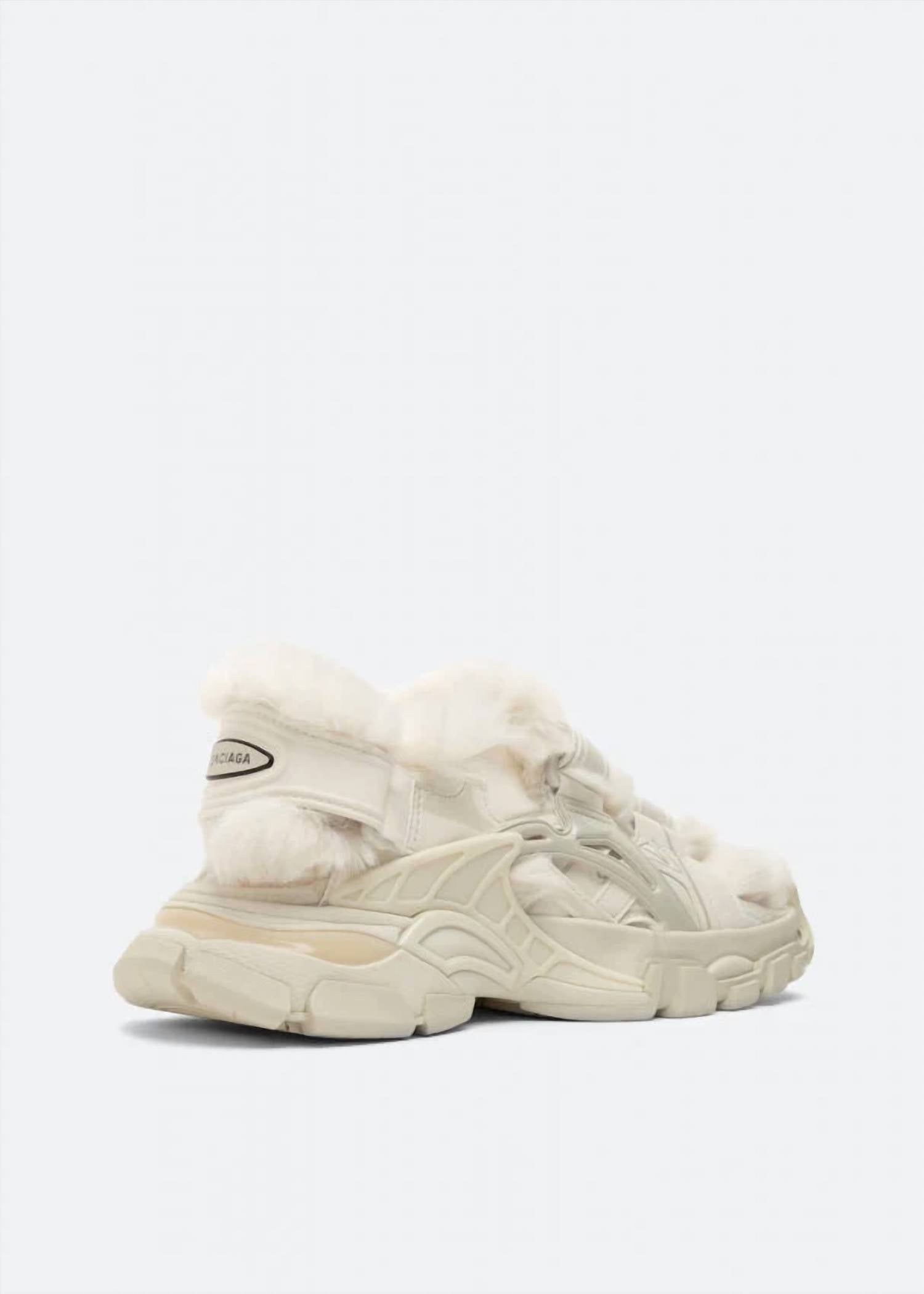 Balenciaga - Women's Faux Fur Rubber Mesh Track Sandals
