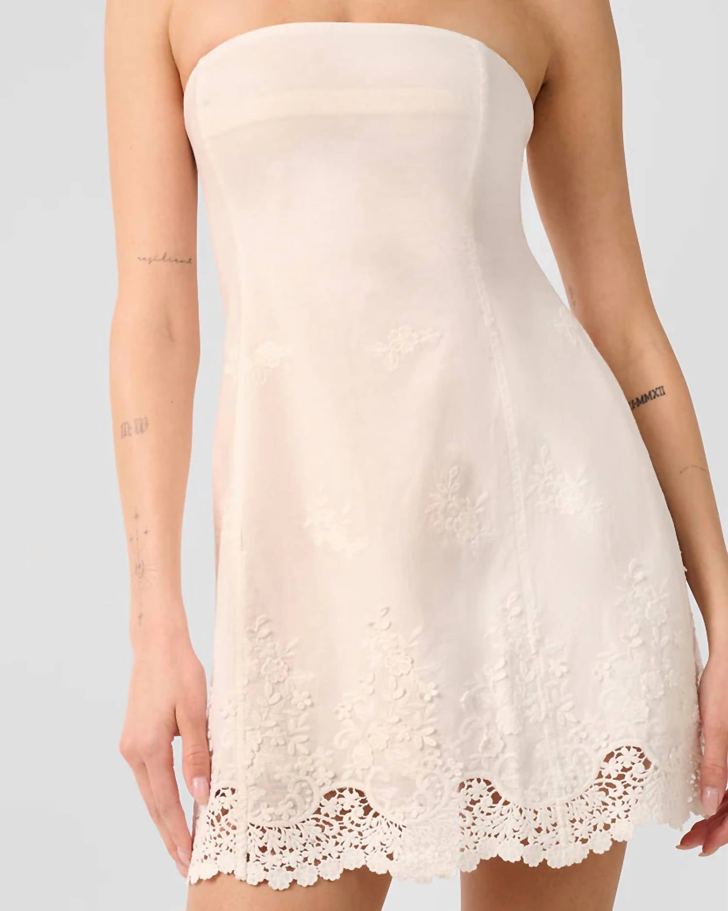 We Wore What - Strapless Peplum Mini Dress
