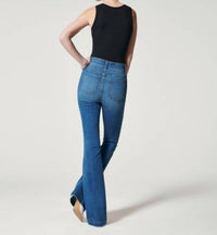 Spanx High-rise Flare Jeans in vintage indigo - women's jeans - detail view
