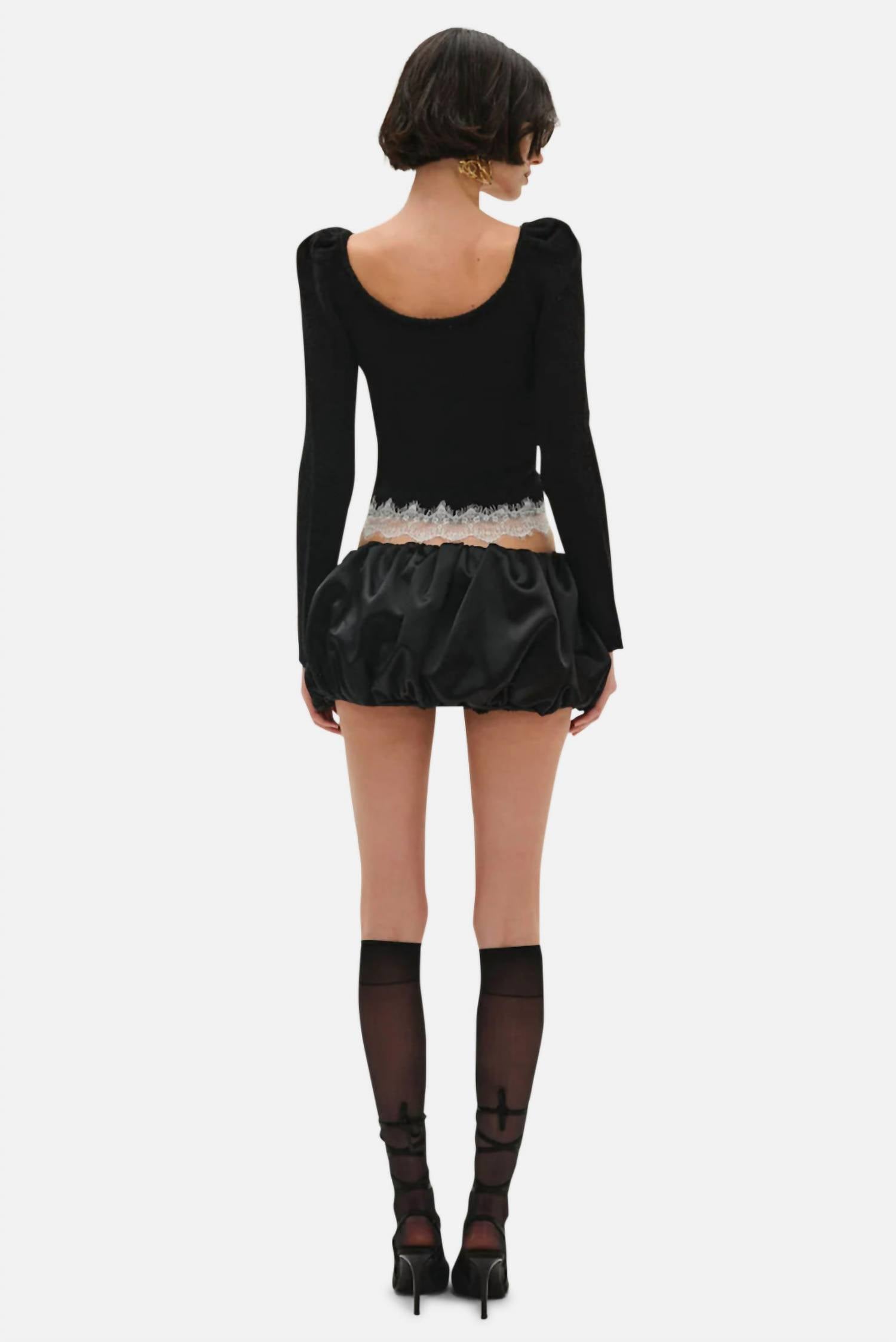 For Love & Lemons - Women's Rosaleen Long Sleeve Knit Top