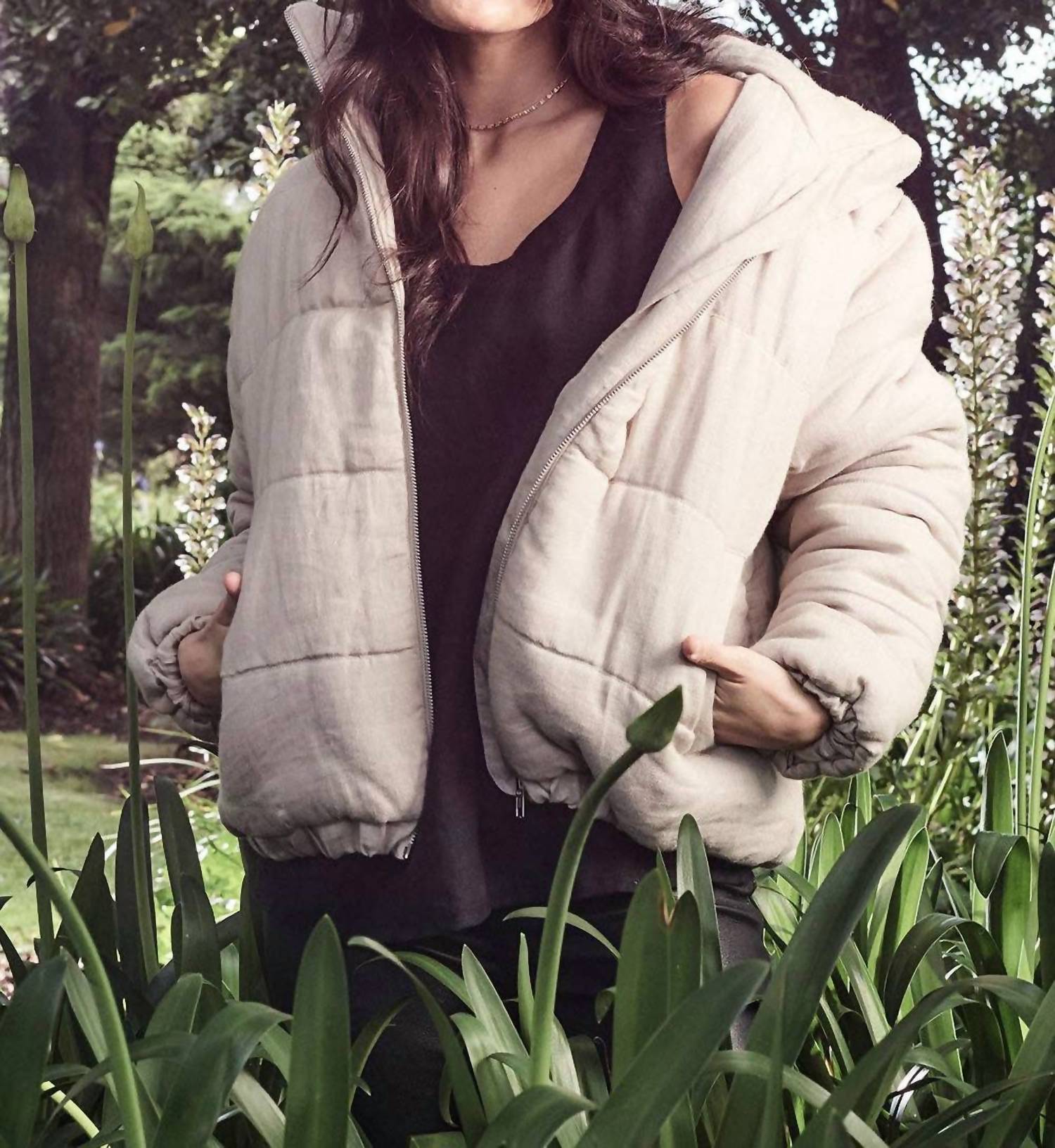 Eadie Lifestyle - Women's Linen Bomber Jacket