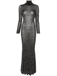 Balenciaga - Sparkled High Neck Maxi Dress