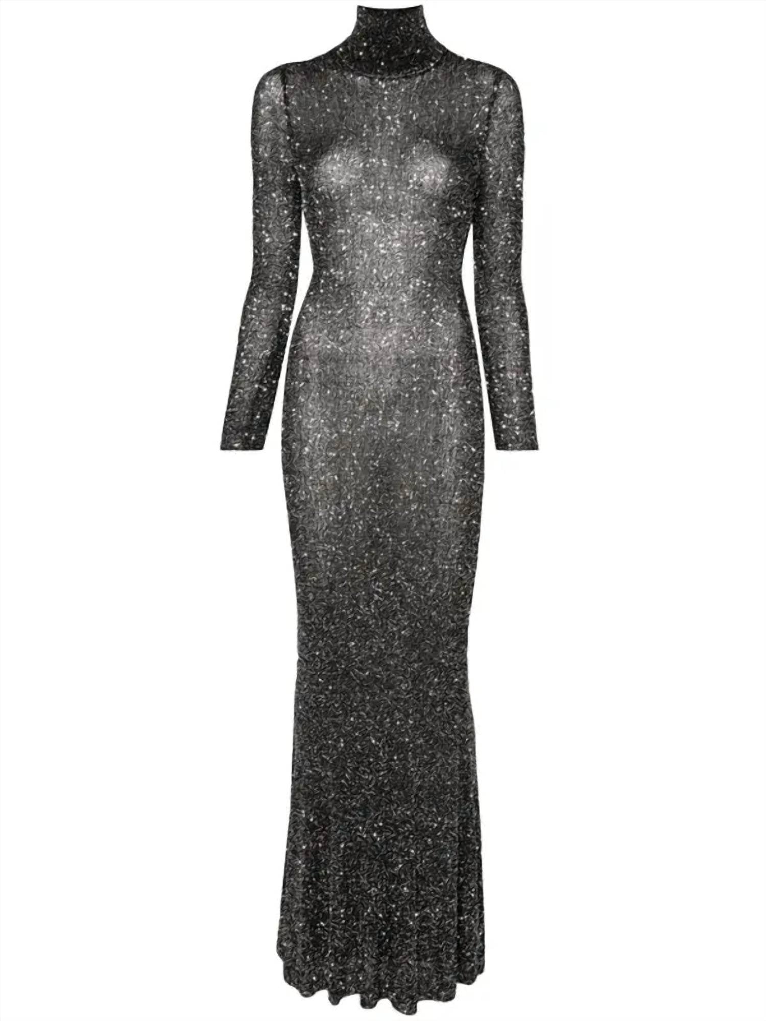 Balenciaga - Sparkled High Neck Maxi Dress