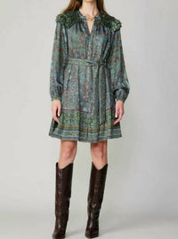 Current Air - Button Down Dress With Ruffles