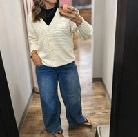Another Love - Arlen Puff Sleeve V Neck Cardigan