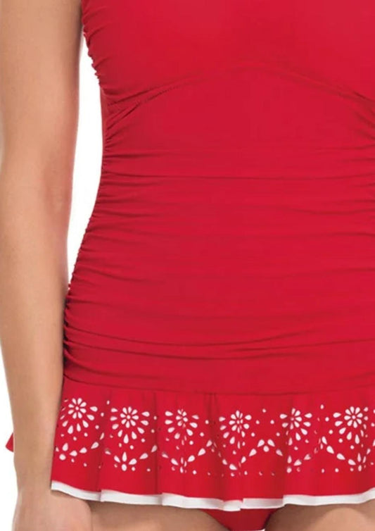 Profile By Gottex - Enchantment Shirred Bandeau Laser Cut Swimdress