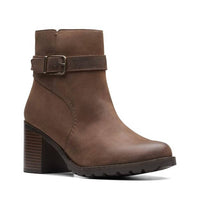 Clarks Women's Clarkwell Hall Ankle Boot in taupe nubuck - women's shoe