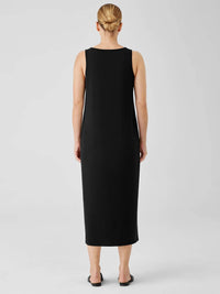 Eileen Fisher Stretch Jersey Sleeveless Midi Tank Dress in black - women's dress - alternate view