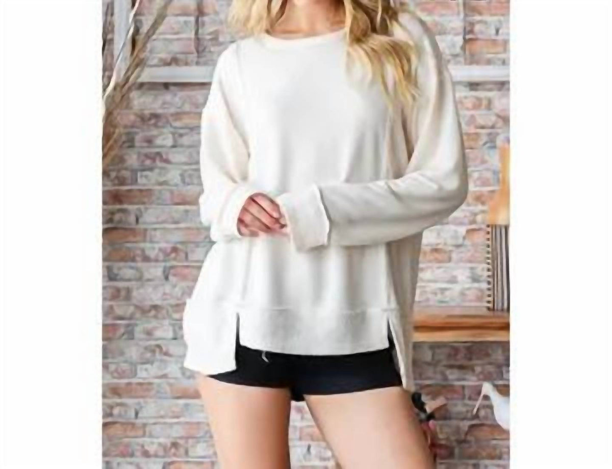 7Th Ray - Exposed Stitch Pullover Top
