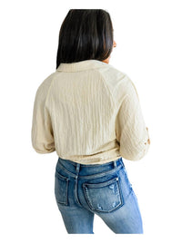 Cozy Casual - Castaway Tie Front Top
