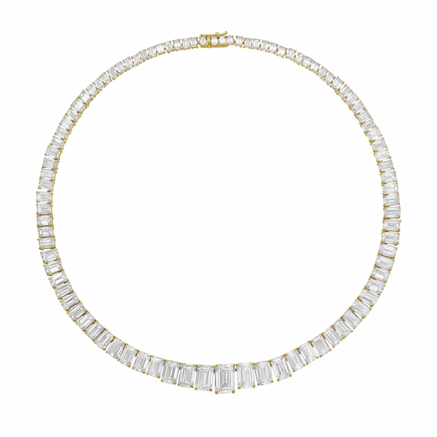 Diana M Jewels - Women's Emerald Lab-Grown Diamond Pendant Necklace (30.00 Ct) - Signature
