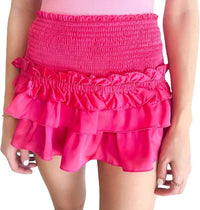 Day + Moon - Smocked Waist Ruffle Mini Skirt