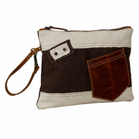 Myra Bags Woven Canvas Clutch Bag in multi - women's bag