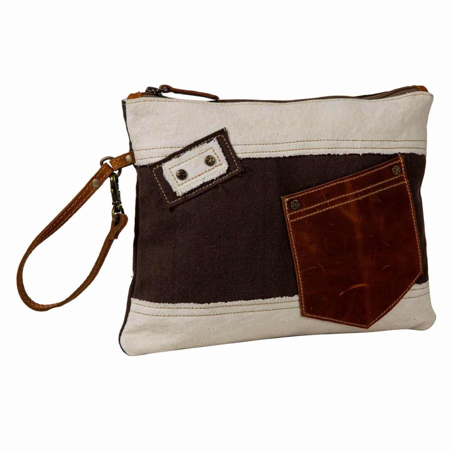 Myra Bags Woven Canvas Clutch Bag in multi - women's bag