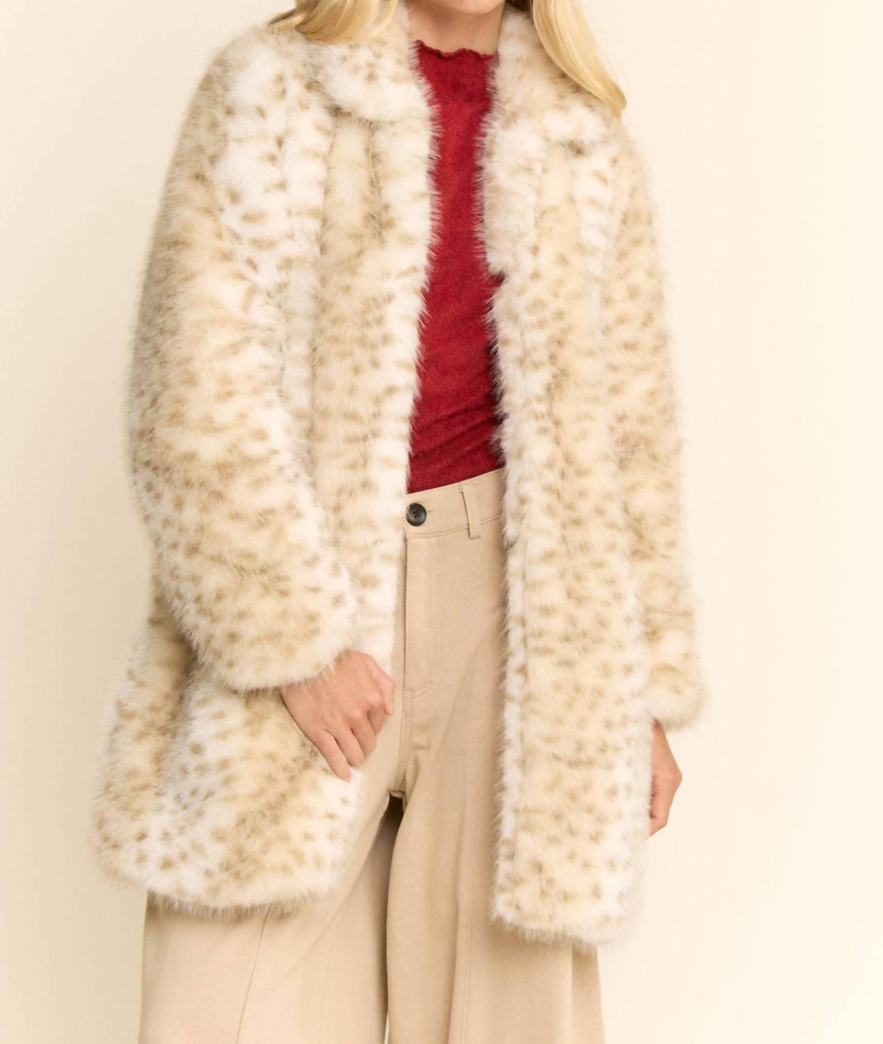 Davi & Dani - TRICOLOR FAUX FUR COAT