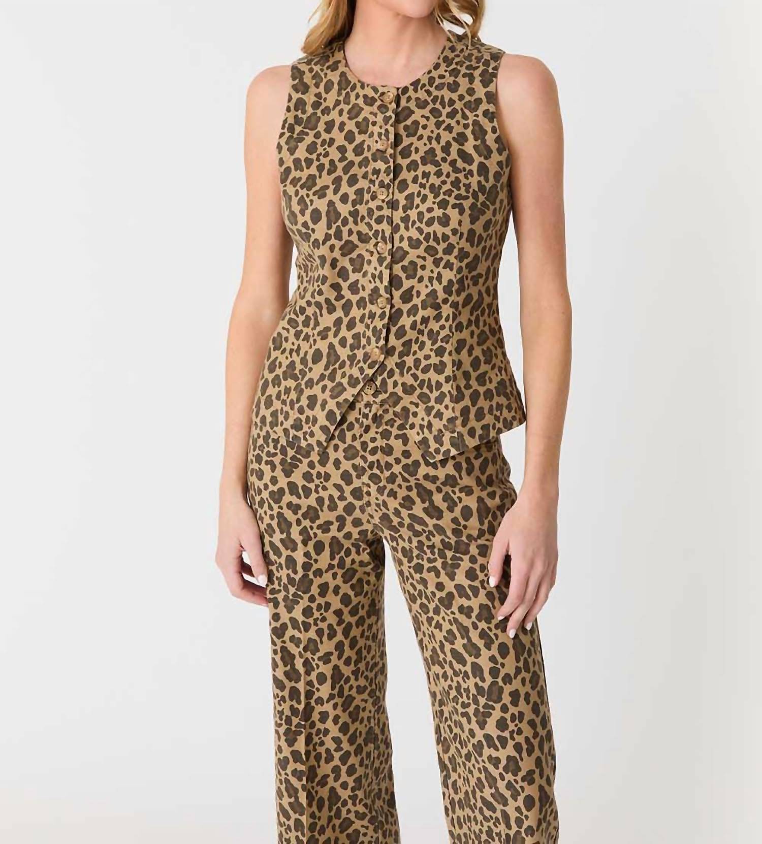 Level99 - Sophia Leopard Print Vest