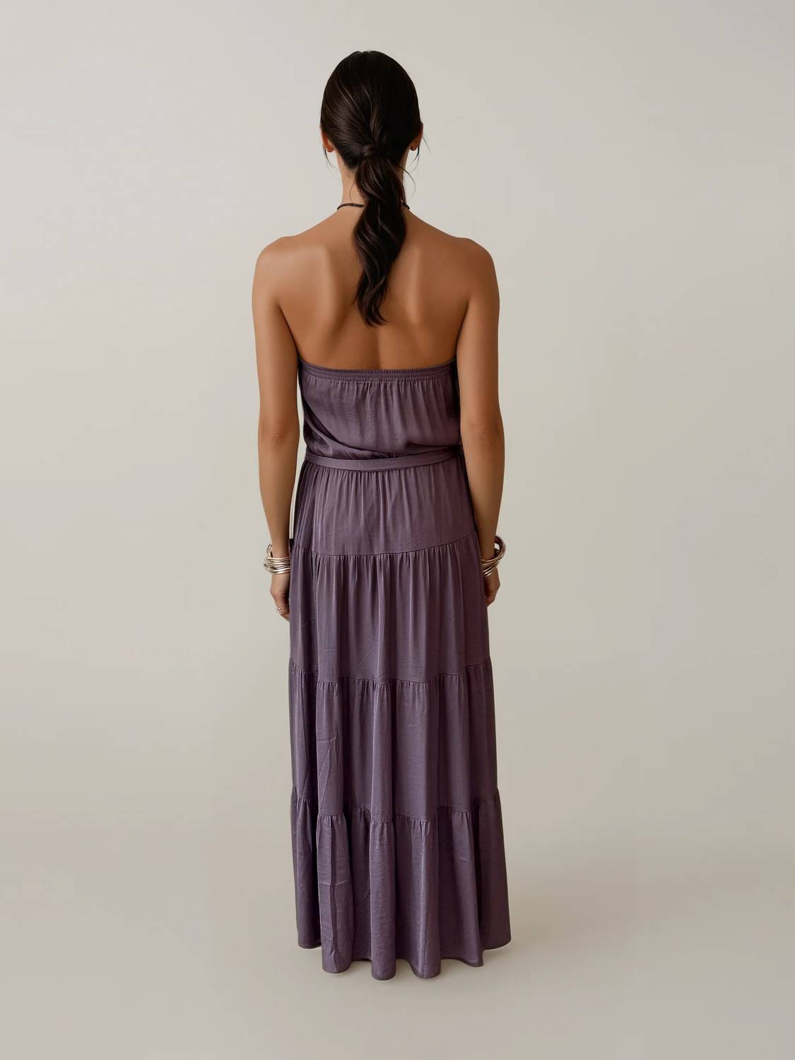 Malibu Road - Mila Strapless Tiered Maxi Dress