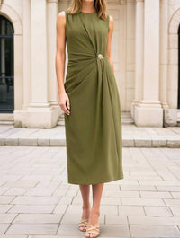 Entro - Rachel Side Ruching Midi Dress