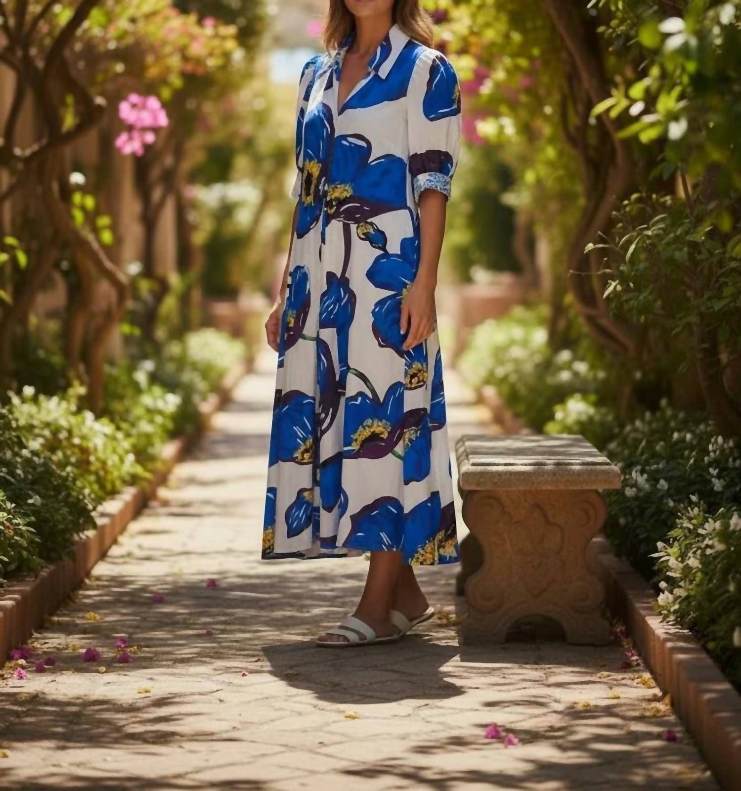 Dizzy-Lizzie - Montauk Poppy Midi Dress