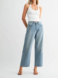 Just Black Denim - High Rise Twist Seam Barrel Jean