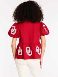 Stewart Simmons - The Puff Sleeve Peplum Top Oklahoma