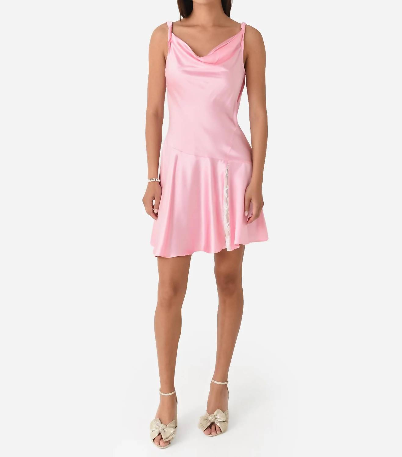 Loveshackfancy - Lionel Draped Lace Silk Mini Dress