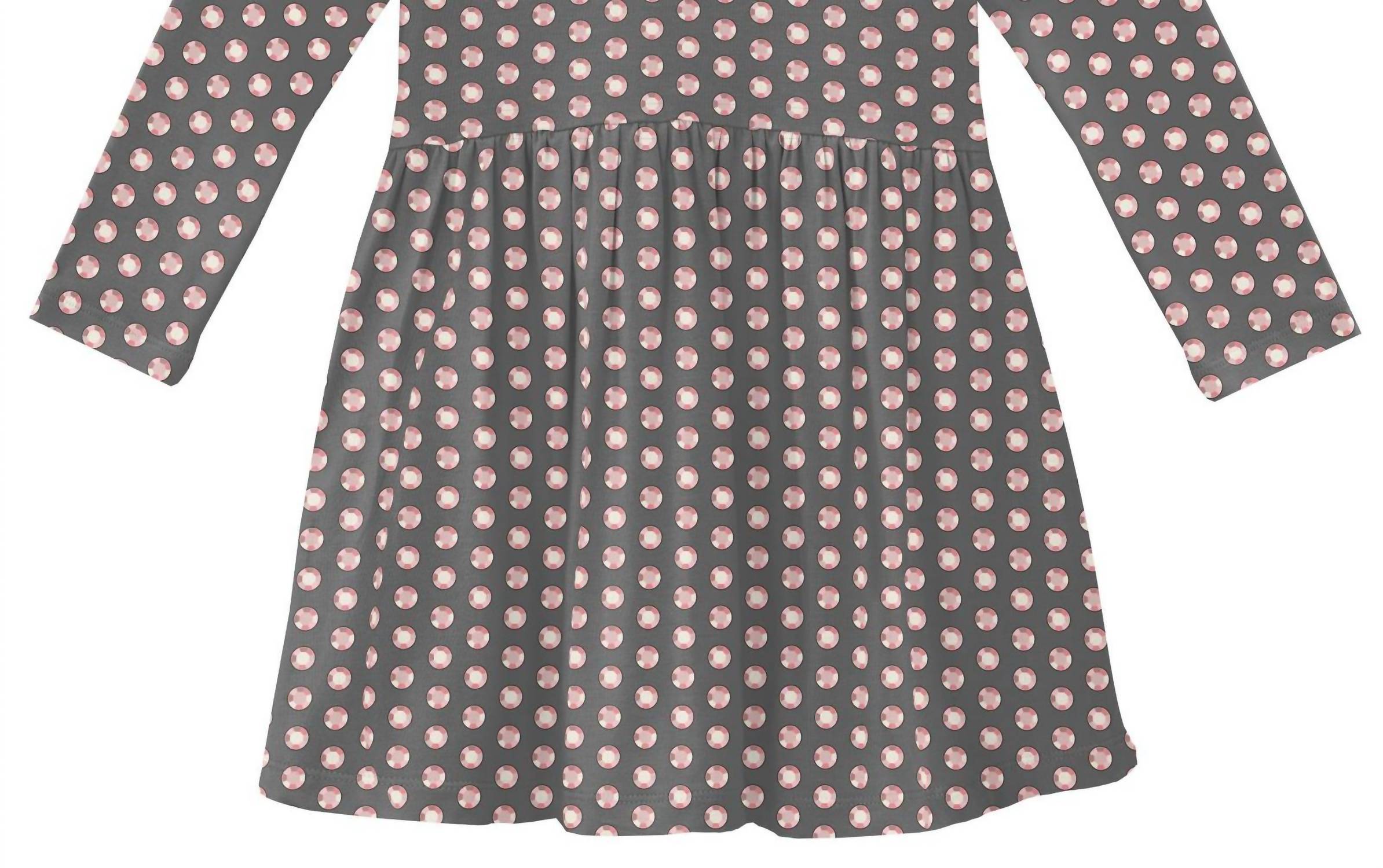Kickee - Girls' Bamboo Print Long Sleeve Twirl Dress