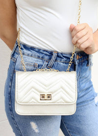 Caroline Hill - Sally Quilted Chain Crossbody Bag Purse