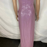 HALSTON HERITAGE Women’s Mona Shimmer Ruched Midi Dress in purple - women's dress - view 5