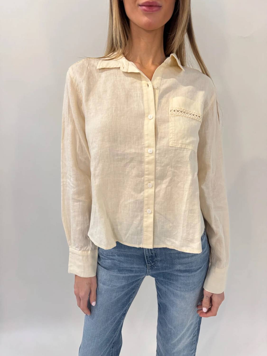 Splendid - Stella Linen Trim Button Down Shirt