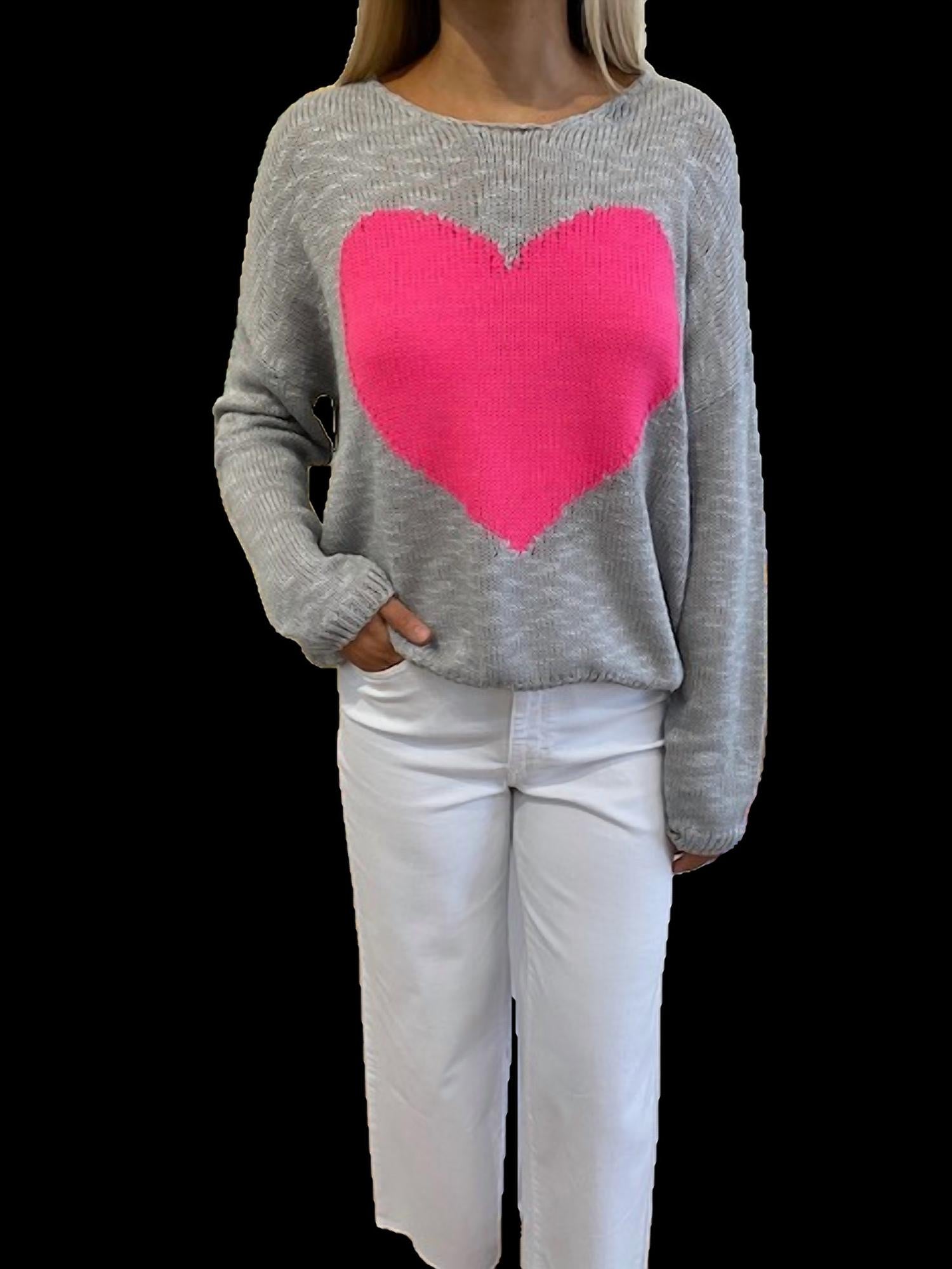 Kld. Signature - Pink Heart Sweater