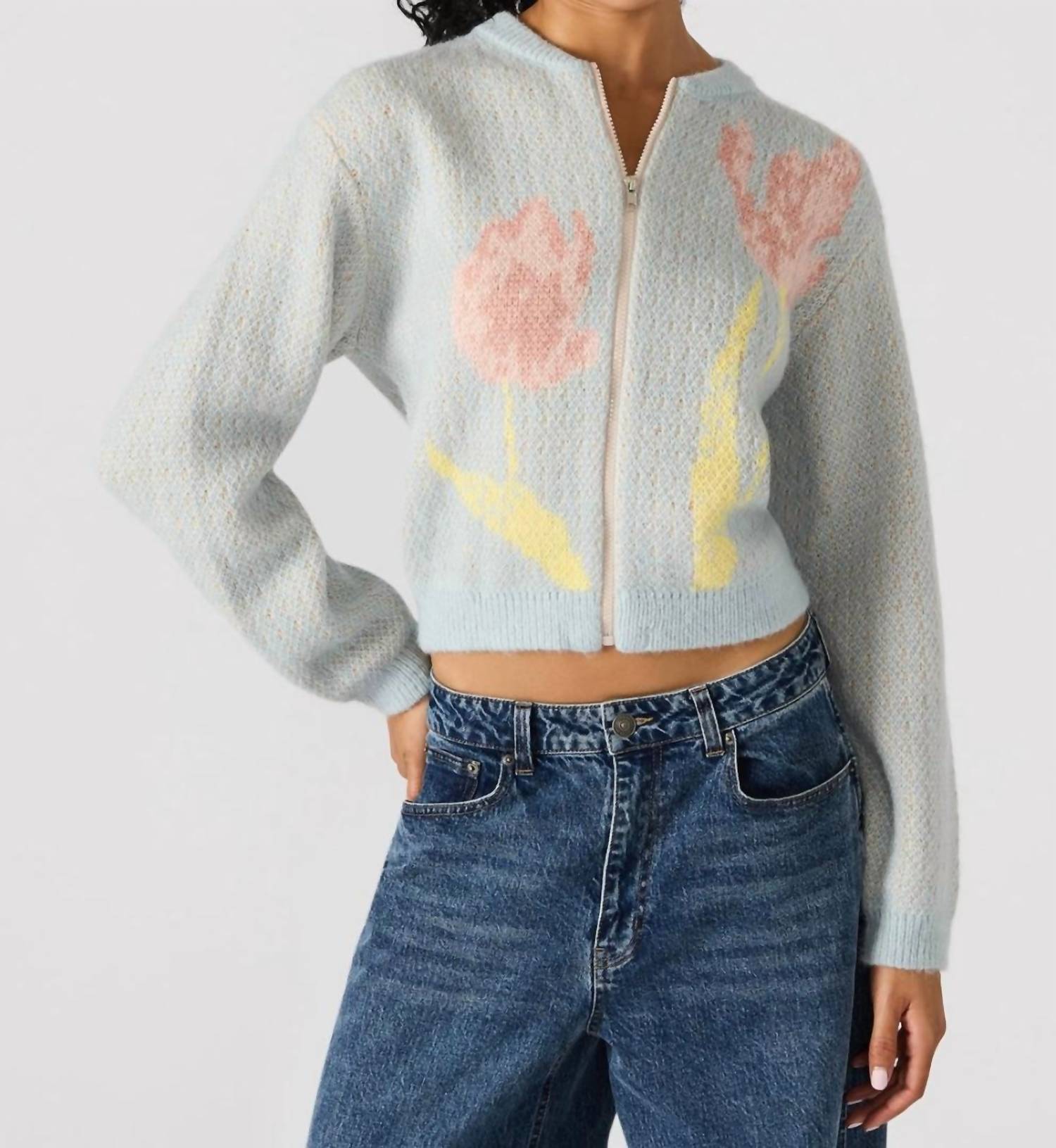 STEVE MADDEN Jena Long Sleeve Sweater Jacket in multi - women's sweater - view 4