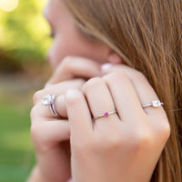 Starlette - Women's Ruby Round Stackable Ring